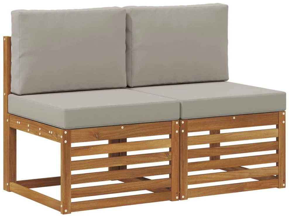 2 Vienetas Lauko Vidurinis Sofa Kietos akacijos mediena