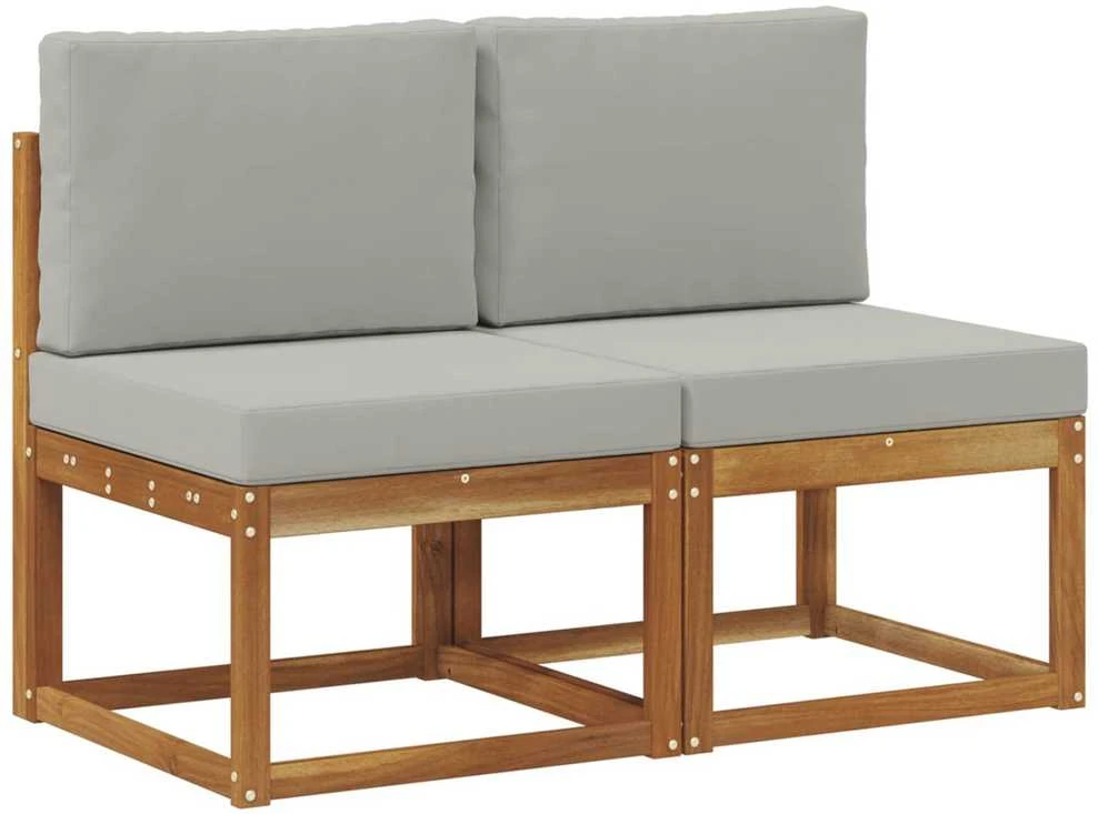 2 Vienetas Lauko Vidurinis Sofa Kietos akacijos mediena