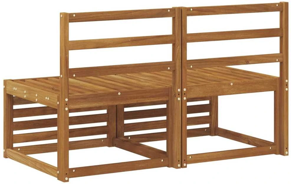 2 Vienetas Lauko Vidurinis Sofa Kietos akacijos mediena