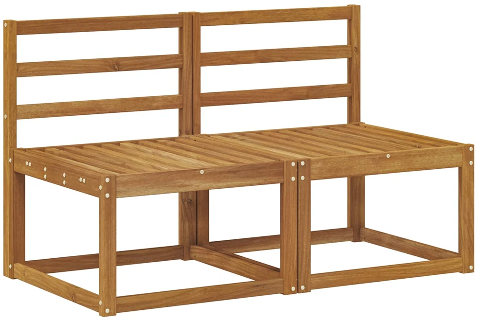 2 Vienetas Lauko Vidurinis Sofa Kietos akacijos mediena