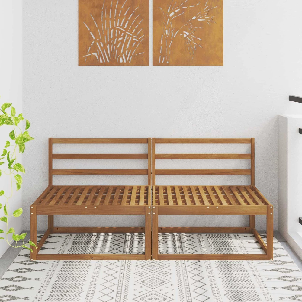 2 Vienetas Lauko Vidurinis Sofa Natūrali 158 x 83 x 73 cm