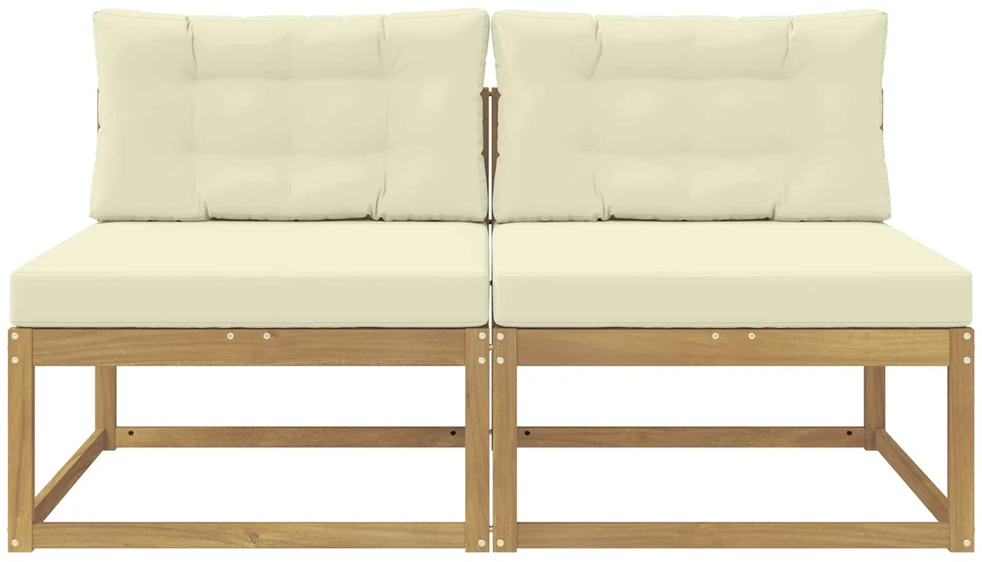 2 Vienetas Lauko Vidurinis Sofa Poliesteris Balta