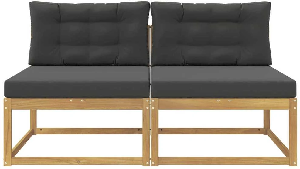2 Vienetas Lauko Vidurinis Sofa Poliesteris Balta