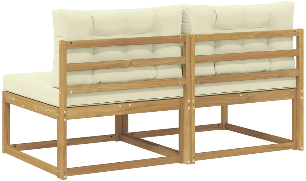 2 Vienetas Lauko Vidurinis Sofa Poliesteris Balta