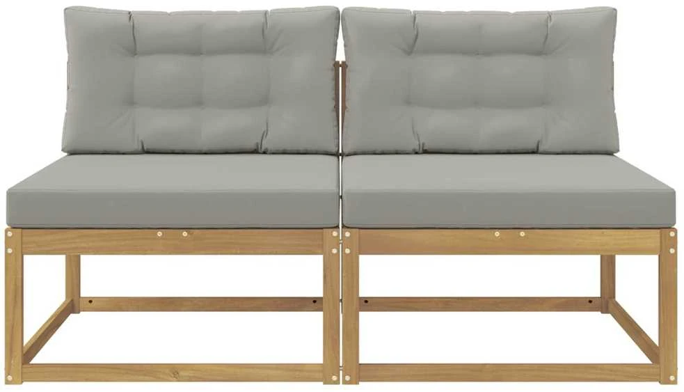 2 Vienetas Lauko Vidurinis Sofa Poliesteris Balta