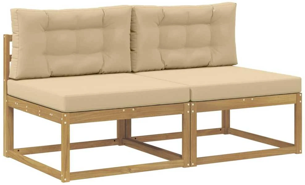 2 Vienetas Lauko Vidurinis Sofa Poliesteris Balta