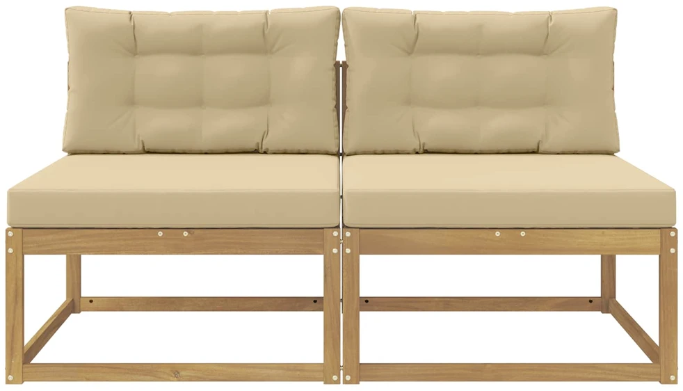 2 Vienetas Lauko Vidurinis Sofa Poliesteris Balta