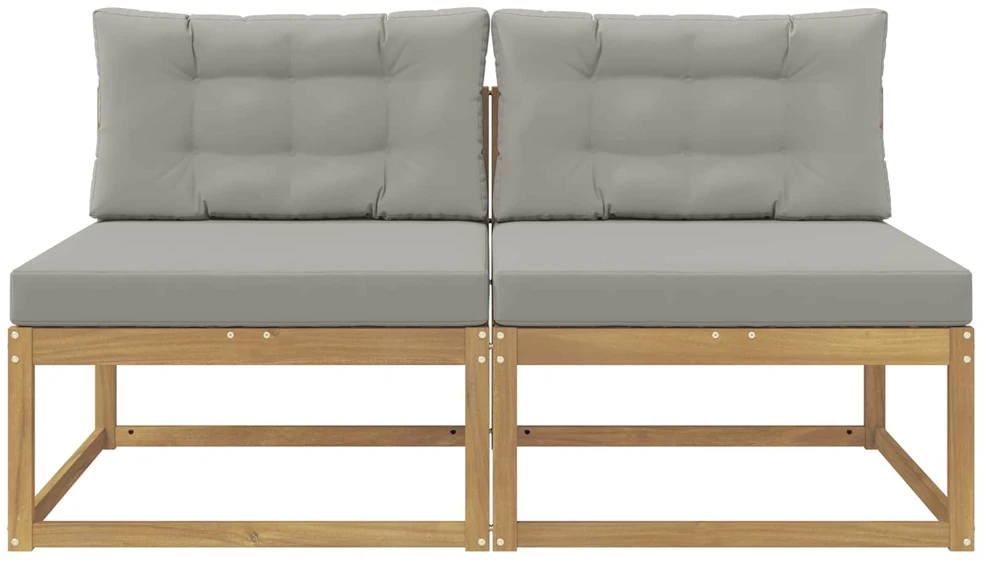2 Vienetas Lauko Vidurinis Sofa Poliesteris Balta