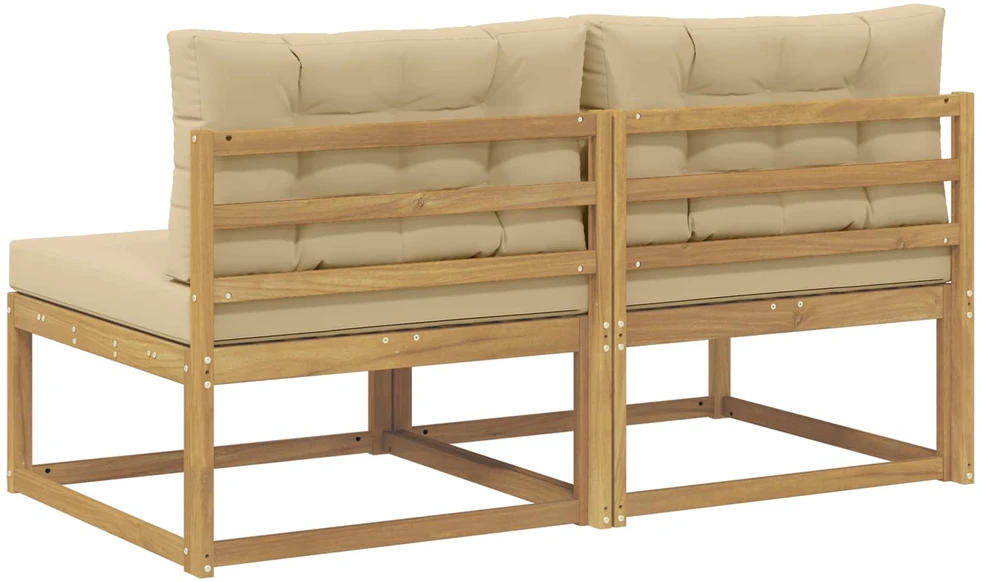 2 Vienetas Lauko Vidurinis Sofa Poliesteris Balta