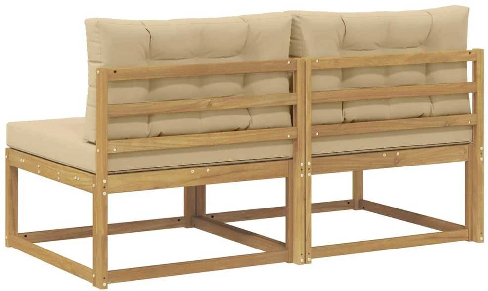 2 Vienetas Lauko Vidurinis Sofa Poliesteris Balta