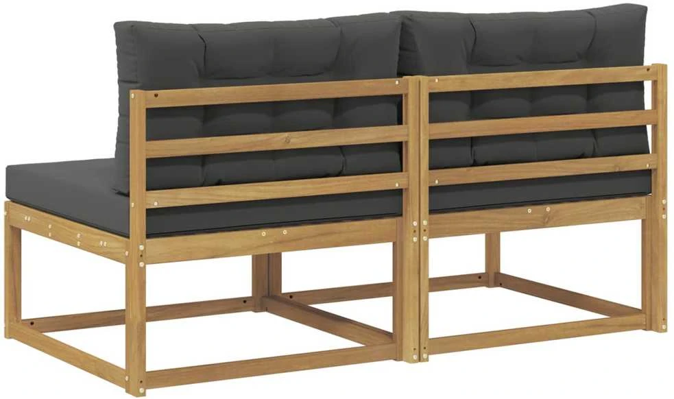 2 Vienetas Lauko Vidurinis Sofa Poliesteris Balta