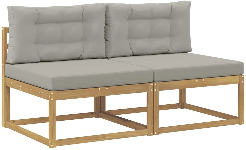 2 Vienetas Lauko Vidurinis Sofa Poliesteris Balta