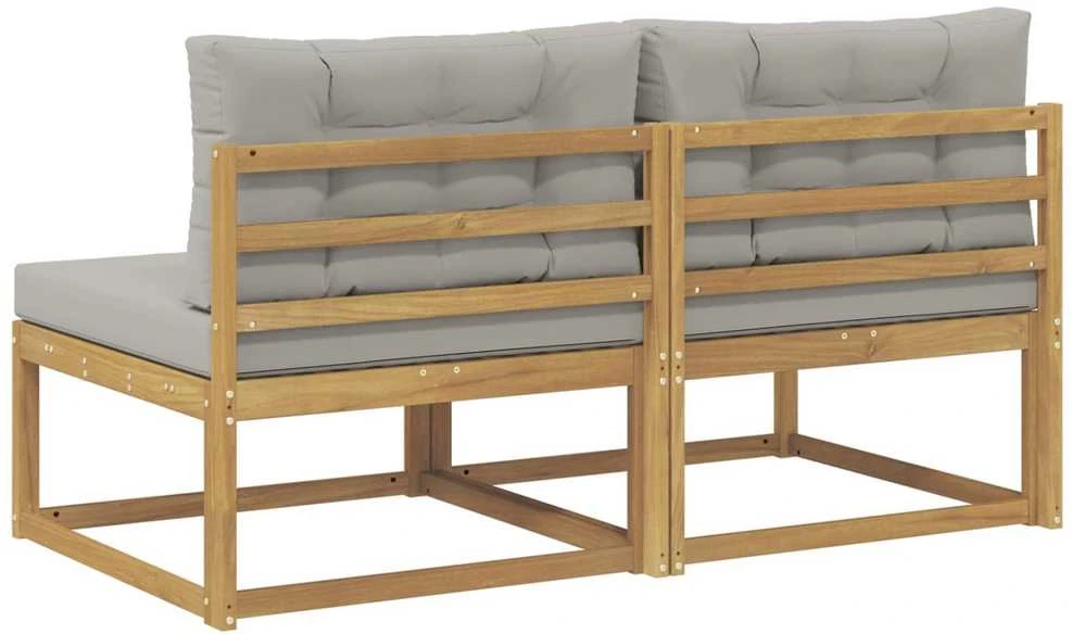 2 Vienetas Lauko Vidurinis Sofa Poliesteris Balta