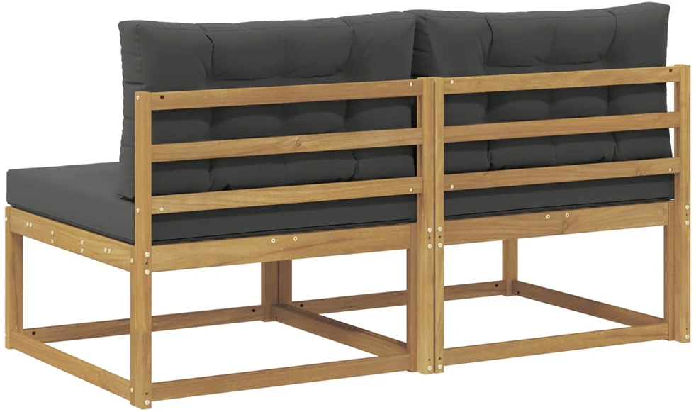 2 Vienetas Lauko Vidurinis Sofa Poliesteris Balta