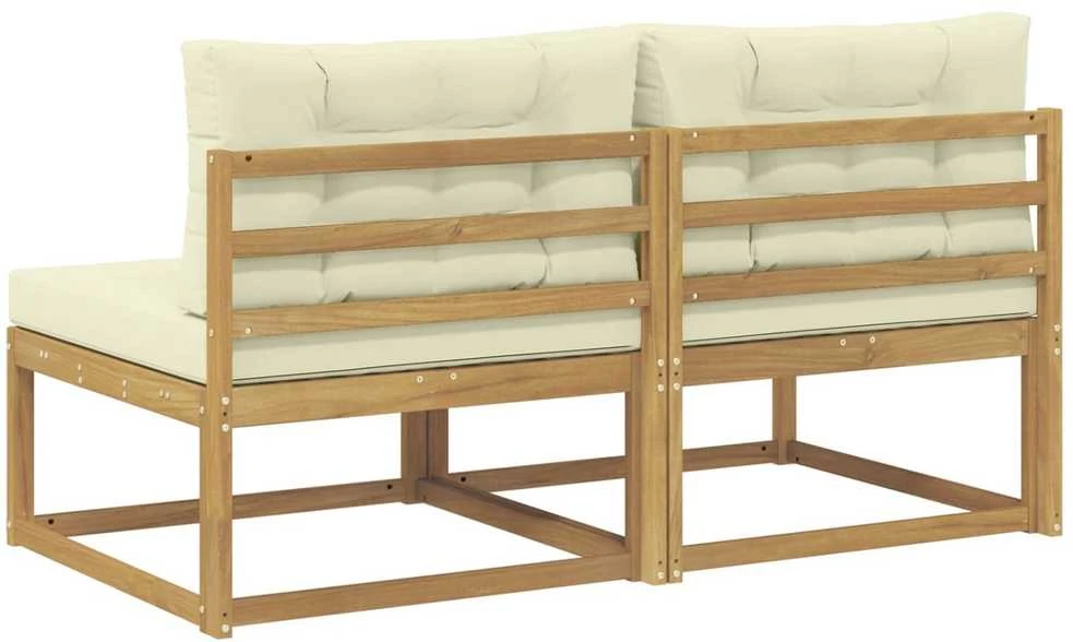 2 Vienetas Lauko Vidurinis Sofa Poliesteris Balta