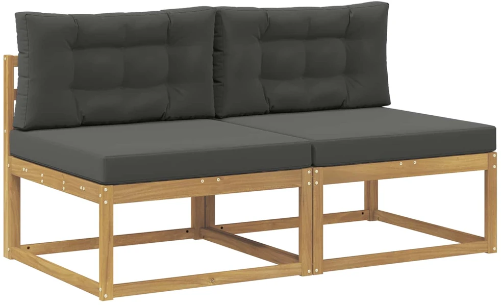 2 Vienetas Lauko Vidurinis Sofa Poliesteris Balta