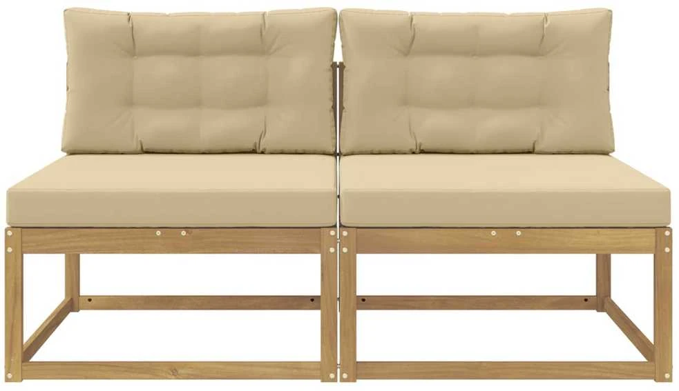2 Vienetas Lauko Vidurinis Sofa Poliesteris Balta