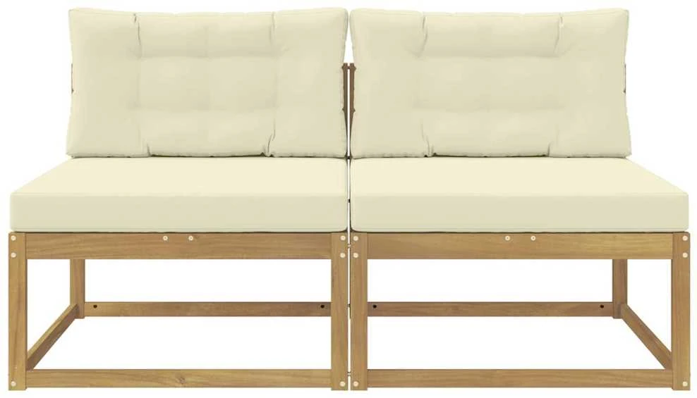 2 Vienetas Lauko Vidurinis Sofa Poliesteris Balta
