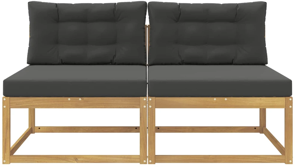 2 Vienetas Lauko Vidurinis Sofa Poliesteris Balta
