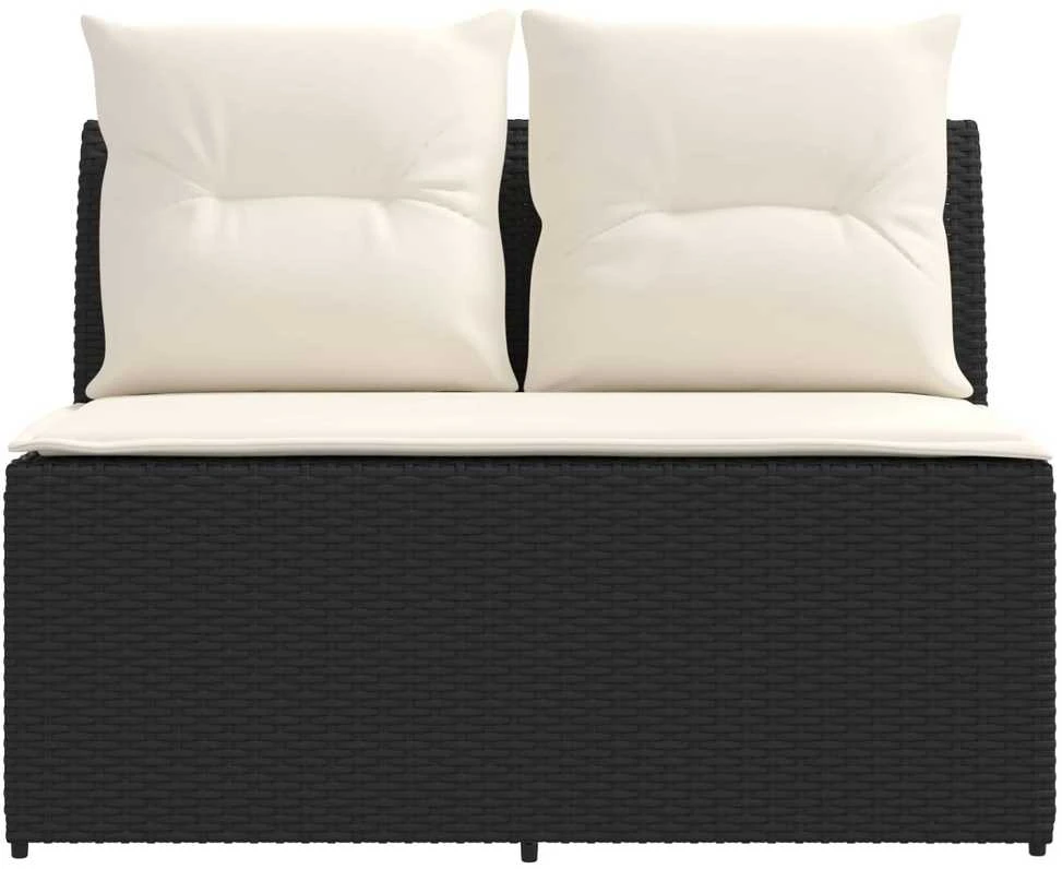 2 Vienetas Sodo vidurinė sofa su pakeliama lentele poliratanas