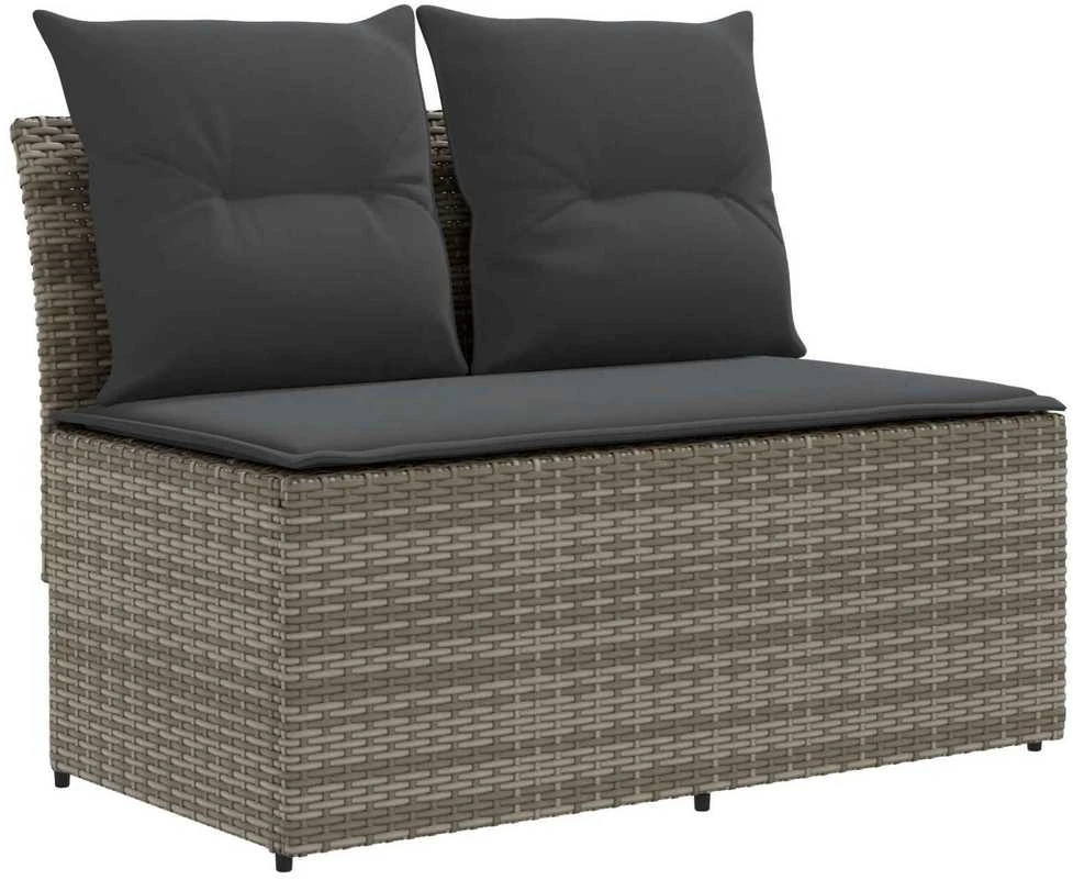 2 Vienetas Sodo vidurinė sofa su pakeliama lentele poliratanas