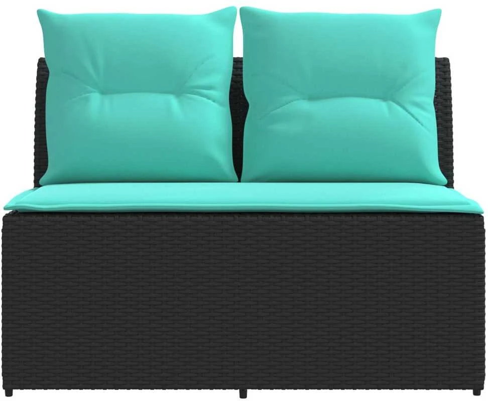 2 Vienetas Sodo vidurinė sofa su pakeliama lentele poliratanas