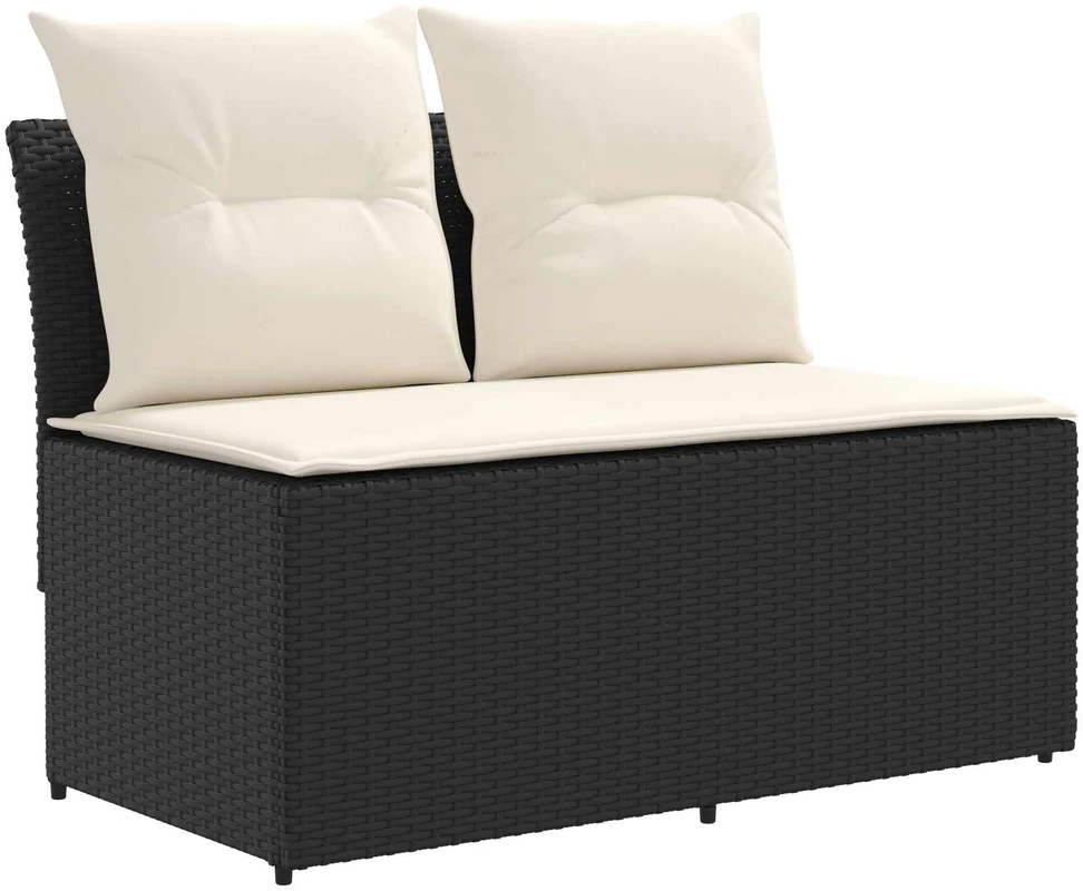 2 Vienetas Sodo vidurinė sofa su pakeliama lentele poliratanas