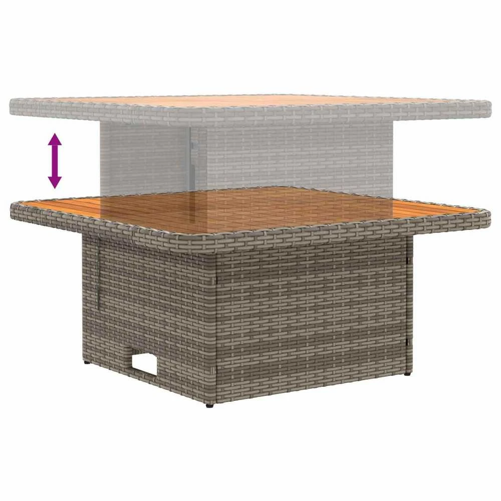 2 Vienetas Sodo vidurinė sofa su pakeliama lentele poliratanas