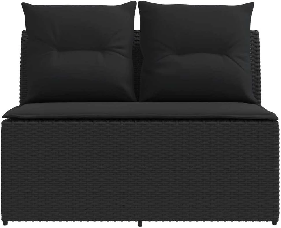 2 Vienetas Sodo vidurinė sofa su pakeliama lentele poliratanas