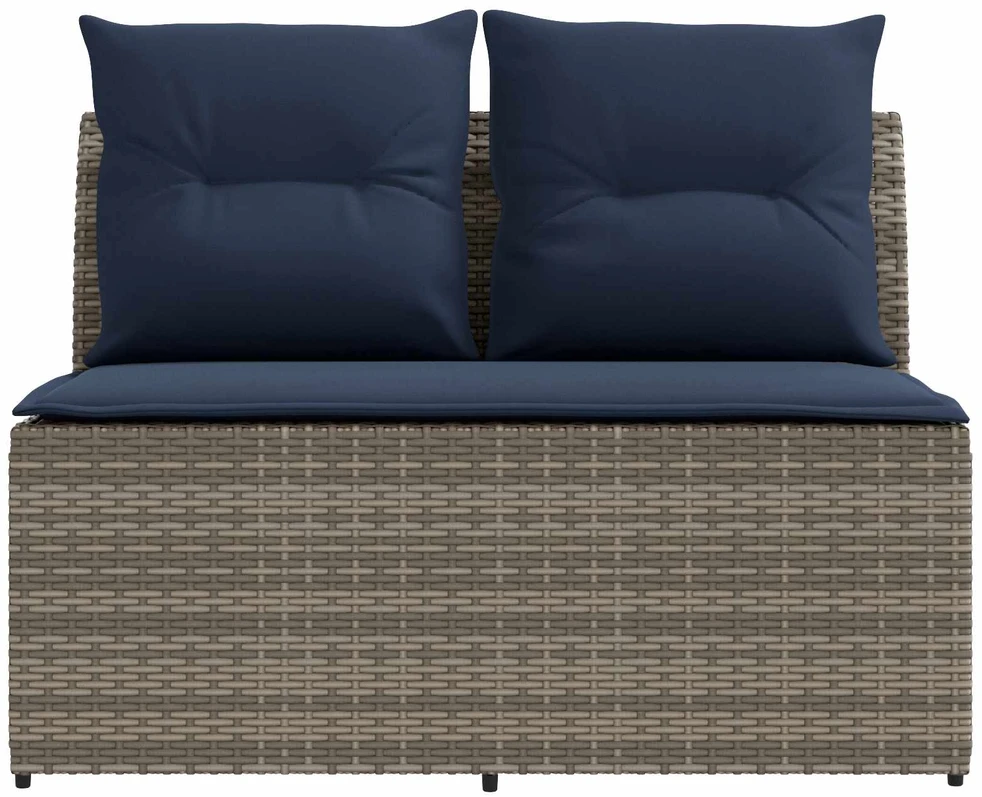 2 Vienetas Sodo vidurinė sofa su pakeliama lentele poliratanas