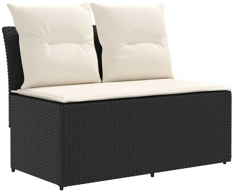 2 Vienetas Sodo vidurinė sofa su pakeliama lentele poliratanas