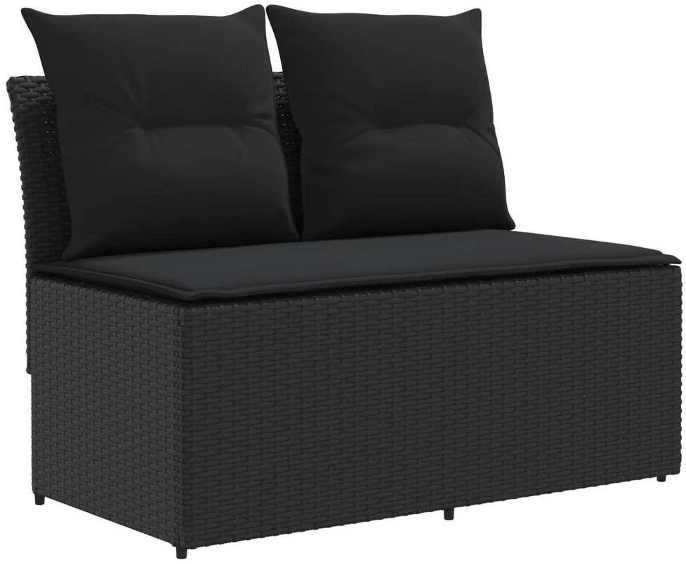 2 Vienetas Sodo vidurinė sofa su pakeliama lentele poliratanas