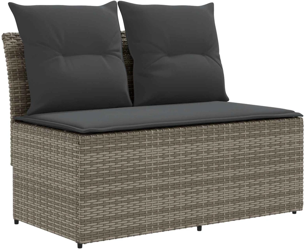 2 Vienetas Sodo vidurinė sofa su pakeliama lentele poliratanas
