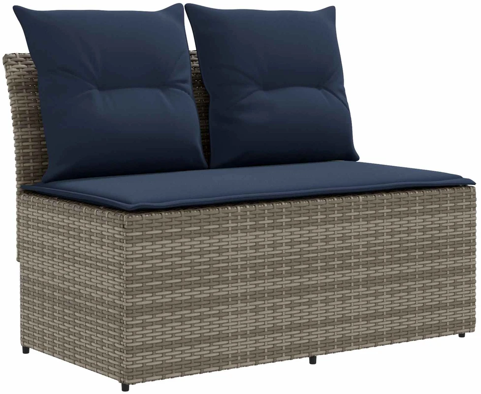 2 Vienetas Sodo vidurinė sofa su pakeliama lentele poliratanas