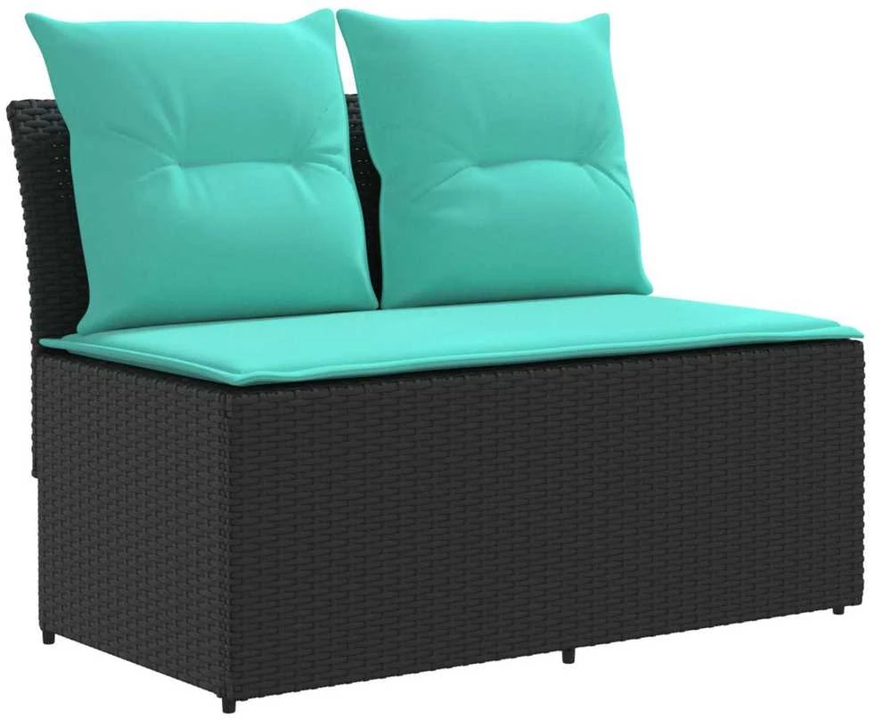 2 Vienetas Sodo vidurinė sofa su pakeliama lentele poliratanas