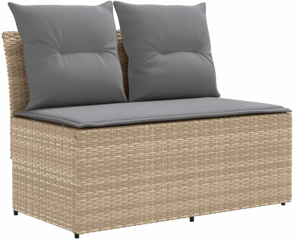 2 Vienetas Sodo vidurinė sofa su pakeliama lentele poliratanas
