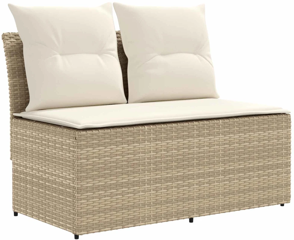 2 Vienetas Sodo vidurinė sofa su pakeliama lentele poliratanas