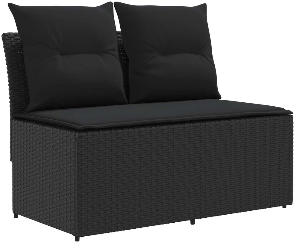 2 Vienetas Sodo vidurinė sofa su pakeliama lentele poliratanas
