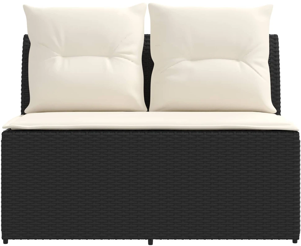 2 Vienetas Sodo vidurinė sofa su pakeliama lentele poliratanas