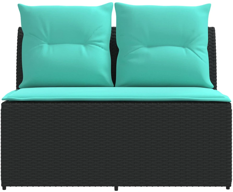 2 Vienetas Sodo vidurinė sofa su pakeliama lentele poliratanas