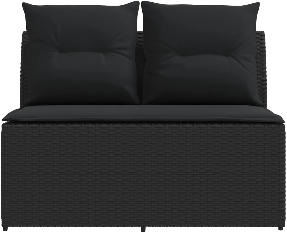 2 Vienetas Sodo vidurinė sofa su pakeliama lentele poliratanas