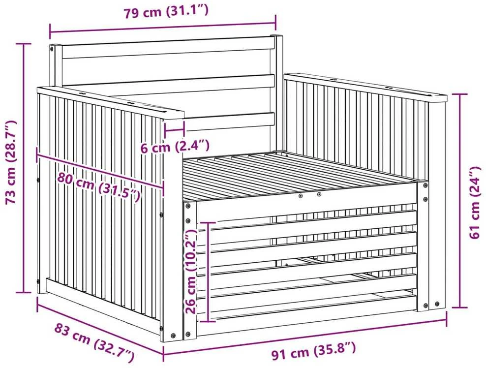 2 vnt. Lauko sofa Natūrali
