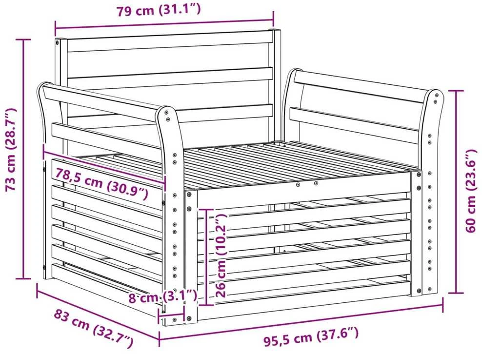 2 vnt. Lauko sofa Natūrali