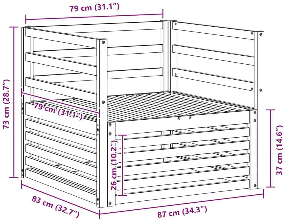 2 vnt. Lauko sofa Natūrali