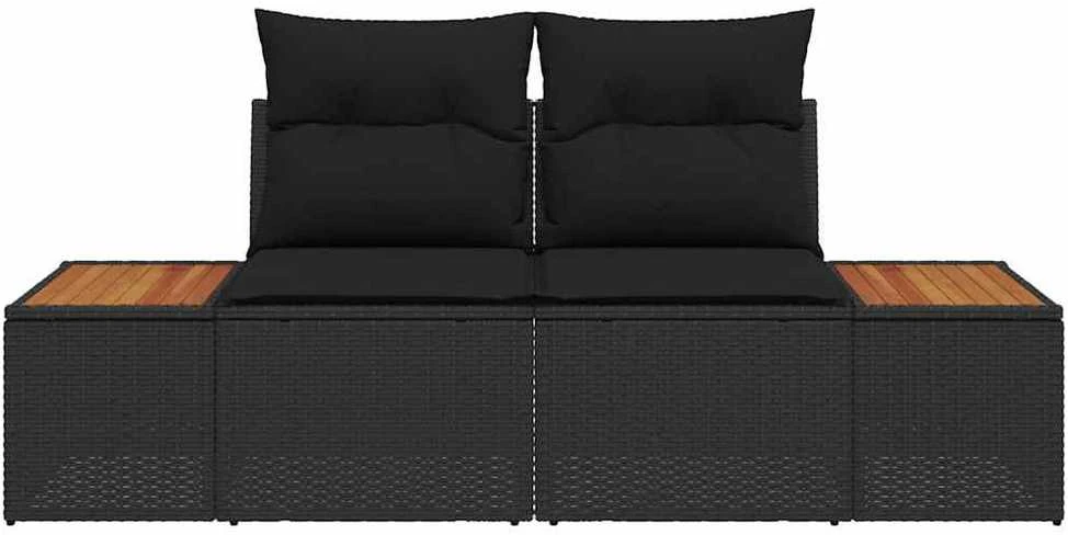 Sodo sofa Juoda 184 x 62 x 85cm poliratanas