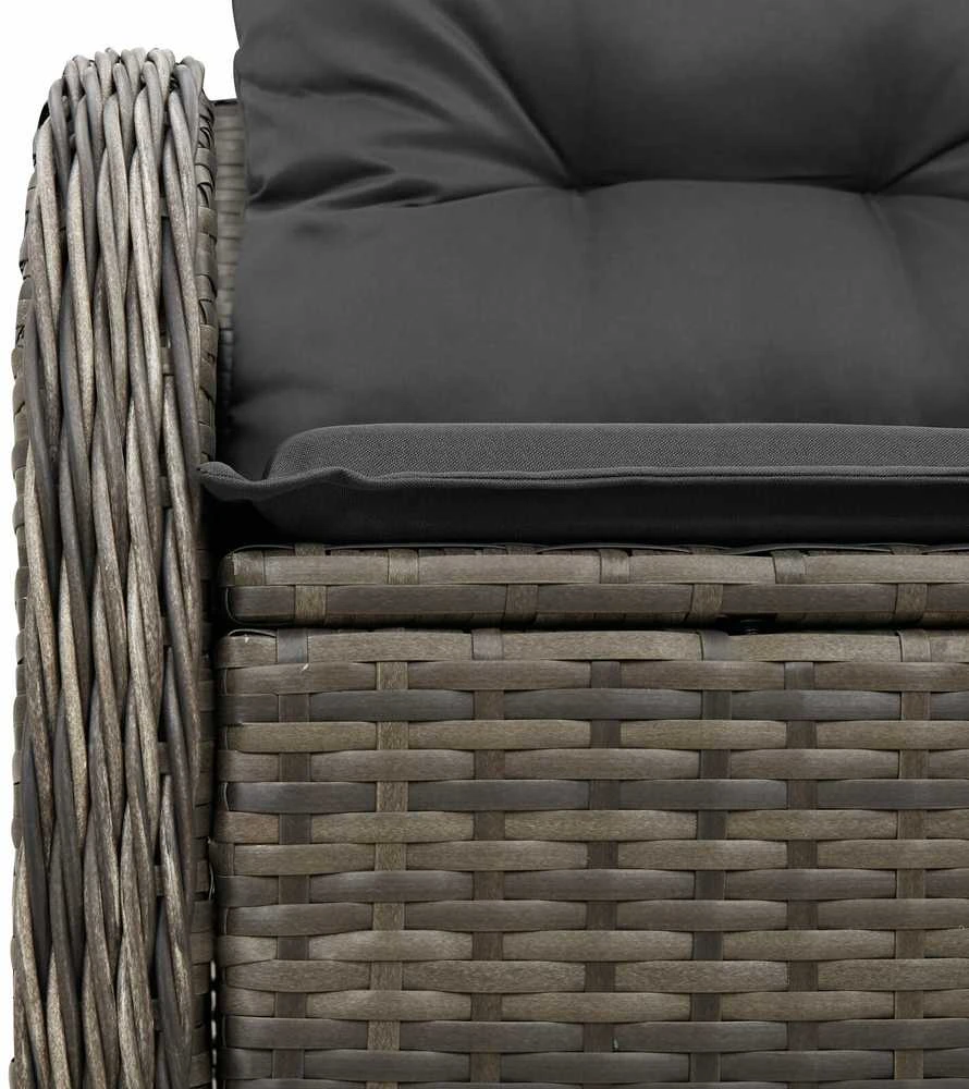 Sodo sofa su pagalve Pilka 121 x 62 x 69cm poliratanas