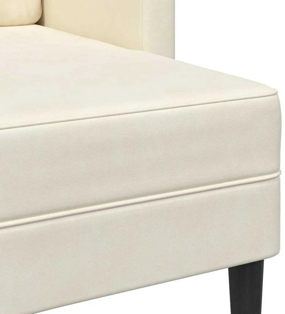 2-vietė sofa su Chaise L formos kremu 125 cm aksomas