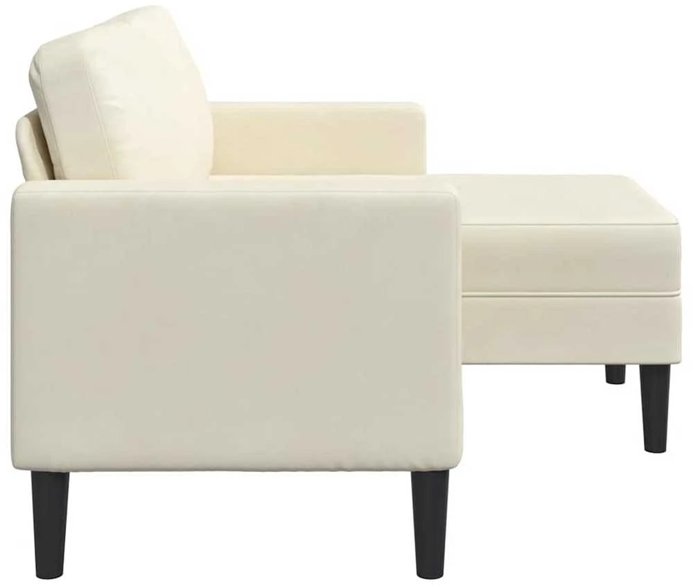 2-vietė sofa su Chaise L formos kremu 125 cm aksomas