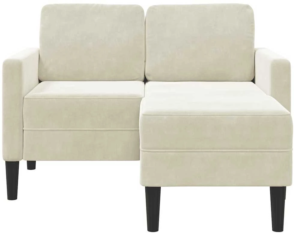 2-vietė sofa su Chaise L formos kremu 125 cm aksomas