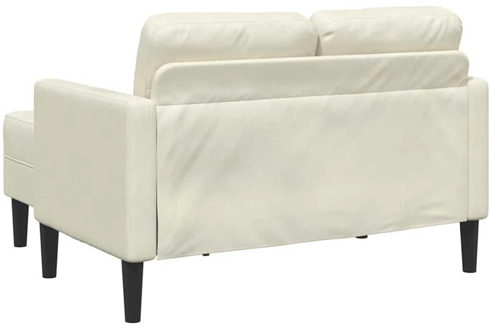 2-vietė sofa su Chaise L formos kremu 125 cm aksomas
